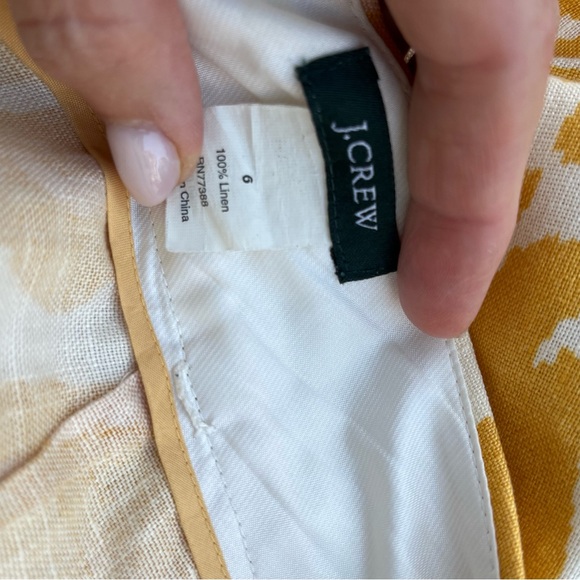 J.Crew linen skirt size 6 ikat yellow. - Picture 6 of 13